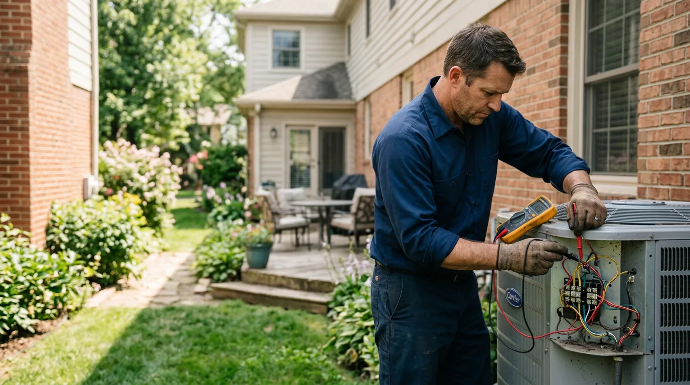 HVAC technician working near Lake Crystal, MN